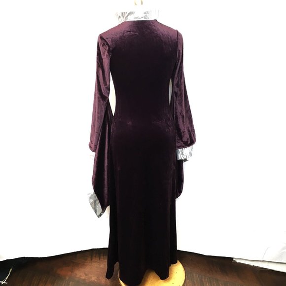 Renaissance Medieval Gothic Plum Velvet Maxi Dress Costume Cinema Secrets EUC - Picture 7 of 12